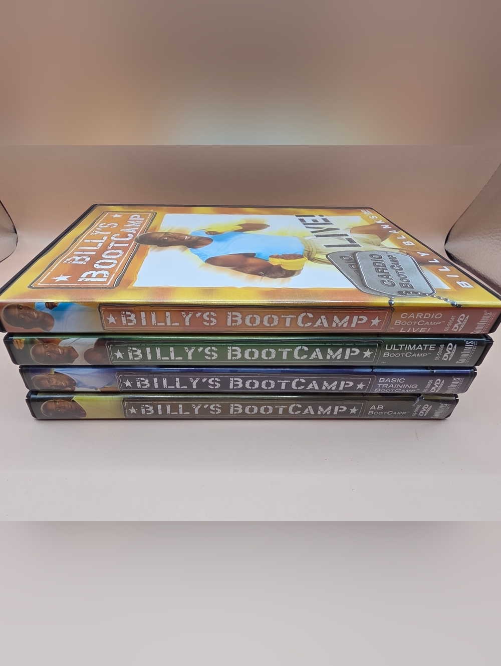 4 Billy's Bootcamp DVDs Basic Training Ultimate Abs Cardio Fitness